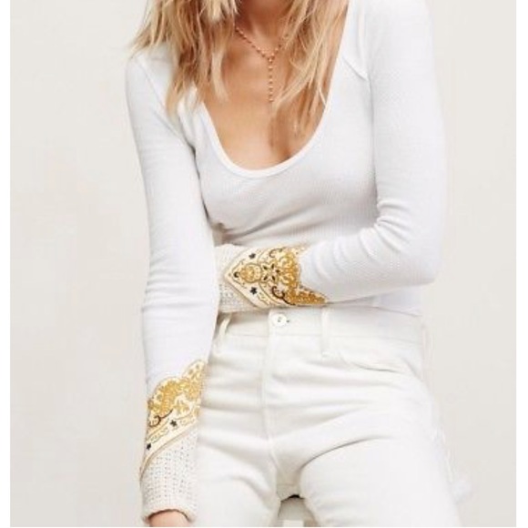 Free People Tops - Free People Bandana Cuff Long Sleeve Thermal